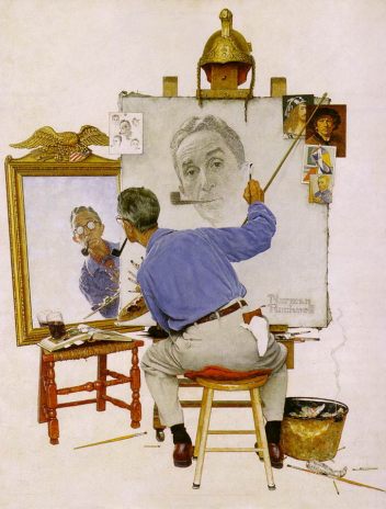 Norman Rockwell's layered self-portrait